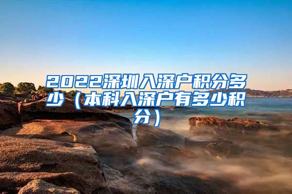 2022深圳入深户积分多少（本科入深户有多少积分）