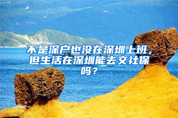 不是深户也没在深圳上班，但生活在深圳能去交社保吗？