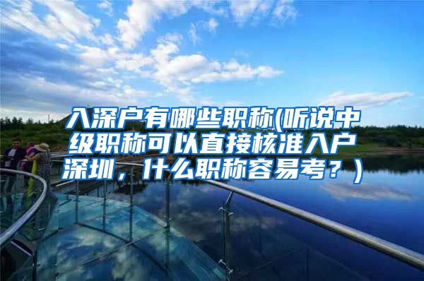 入深户有哪些职称(听说中级职称可以直接核准入户深圳，什么职称容易考？)