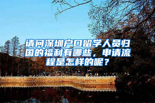 请问深圳户口留学人员归国的福利有哪些，申请流程是怎样的呢？