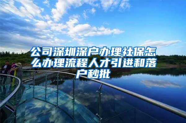 公司深圳深户办理社保怎么办理流程人才引进和落户秒批