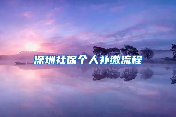 深圳社保个人补缴流程