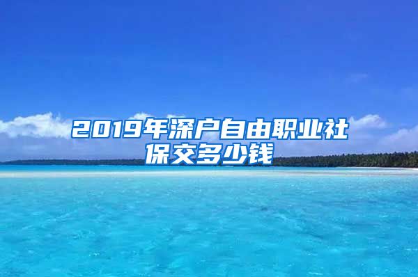 2019年深户自由职业社保交多少钱