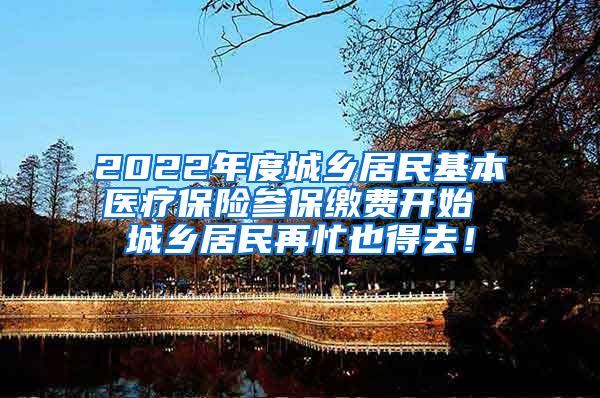 2022年度城乡居民基本医疗保险参保缴费开始 城乡居民再忙也得去！