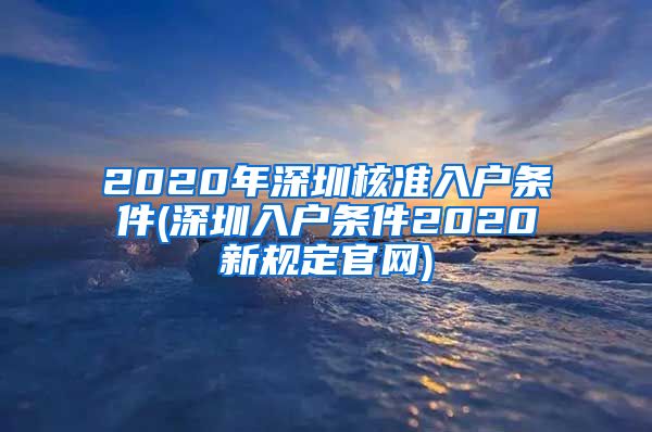 2020年深圳核准入户条件(深圳入户条件2020新规定官网)