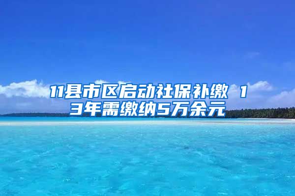 11县市区启动社保补缴 13年需缴纳5万余元