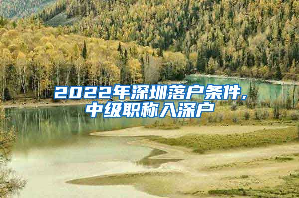 2022年深圳落户条件,中级职称入深户