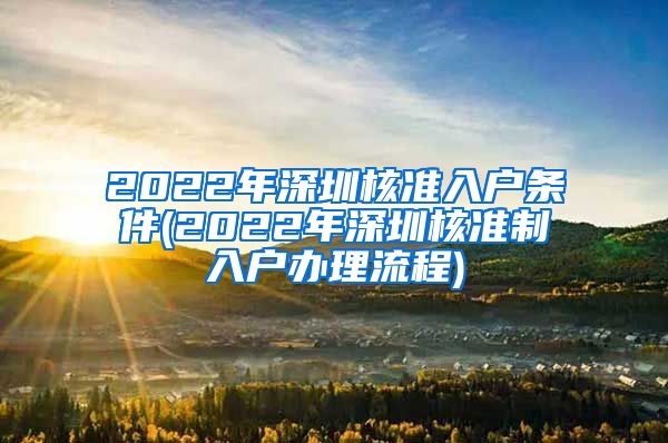 2022年深圳核准入户条件(2022年深圳核准制入户办理流程)