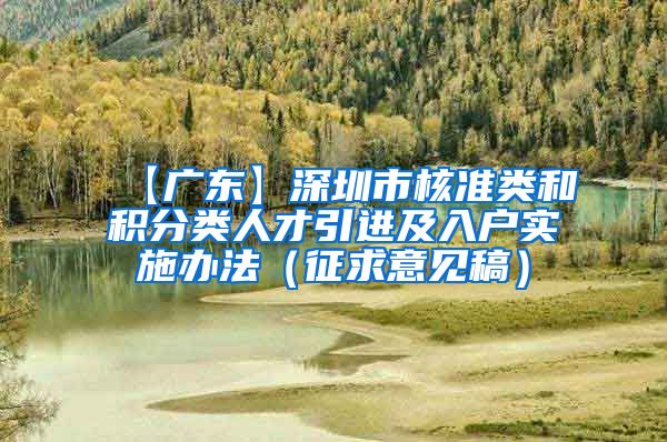 【广东】深圳市核准类和积分类人才引进及入户实施办法（征求意见稿）