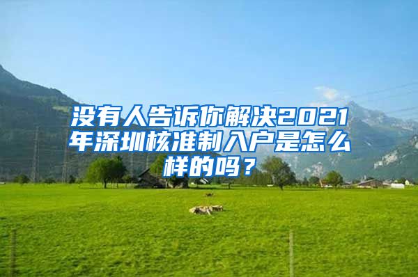 没有人告诉你解决2021年深圳核准制入户是怎么样的吗？