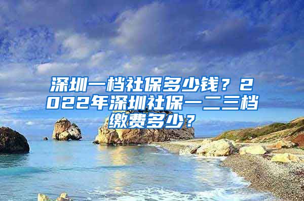 深圳一档社保多少钱？2022年深圳社保一二三档缴费多少？