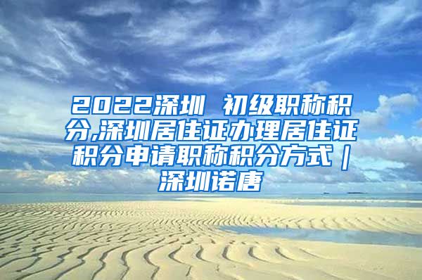 2022深圳 初级职称积分,深圳居住证办理居住证积分申请职称积分方式｜深圳诺唐