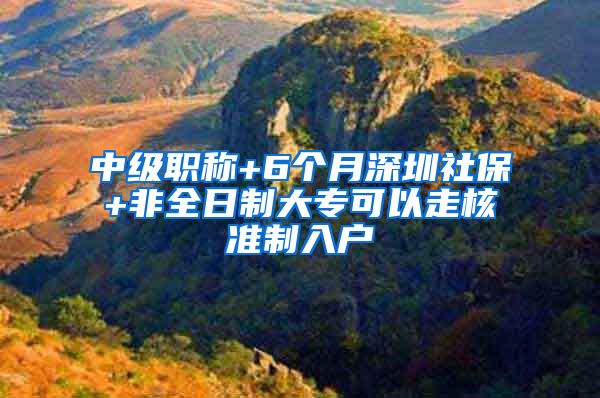 中级职称+6个月深圳社保+非全日制大专可以走核准制入户