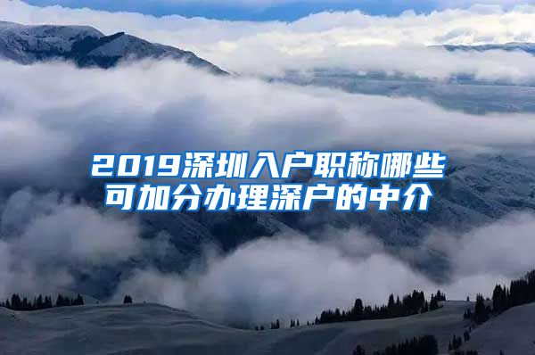 2019深圳入户职称哪些可加分办理深户的中介