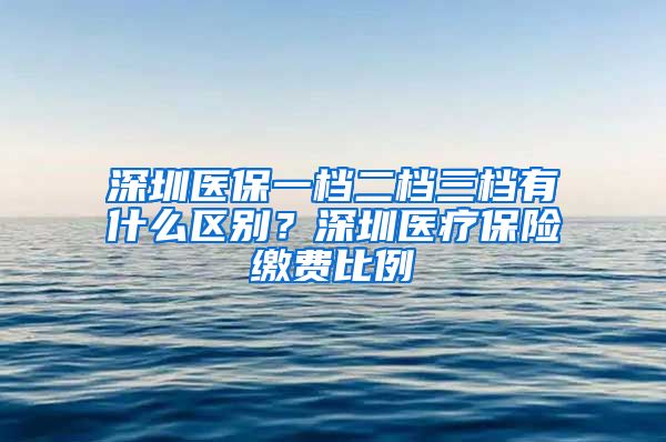 深圳医保一档二档三档有什么区别？深圳医疗保险缴费比例