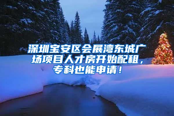 深圳宝安区会展湾东城广场项目人才房开始配租，专科也能申请！