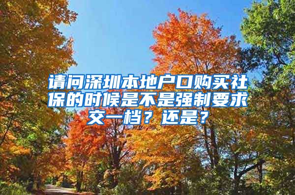 请问深圳本地户口购买社保的时候是不是强制要求交一档？还是？