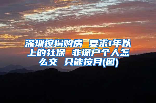 深圳按揭购房 要求1年以上的社保 非深户个人怎么交 只能按月(图)