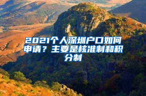 2021个人深圳户口如何申请？主要是核准制和积分制