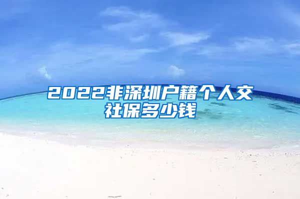 2022非深圳户籍个人交社保多少钱