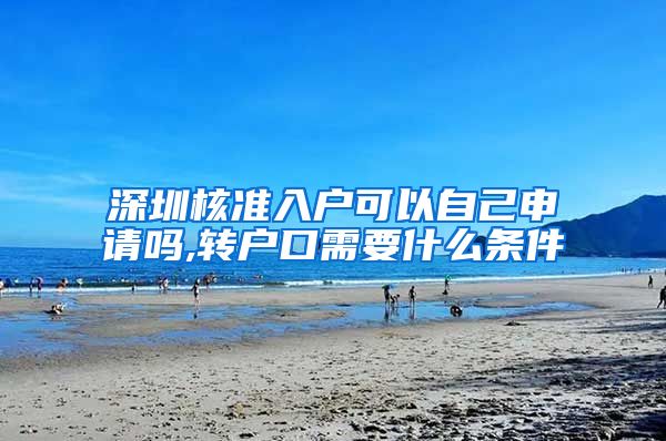 深圳核准入户可以自己申请吗,转户口需要什么条件