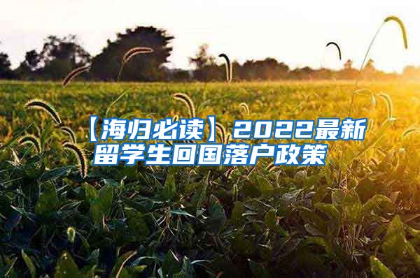 【海归必读】2022最新留学生回国落户政策