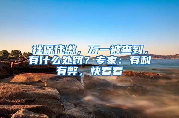 社保代缴，万一被查到，有什么处罚？专家：有利有弊，快看看