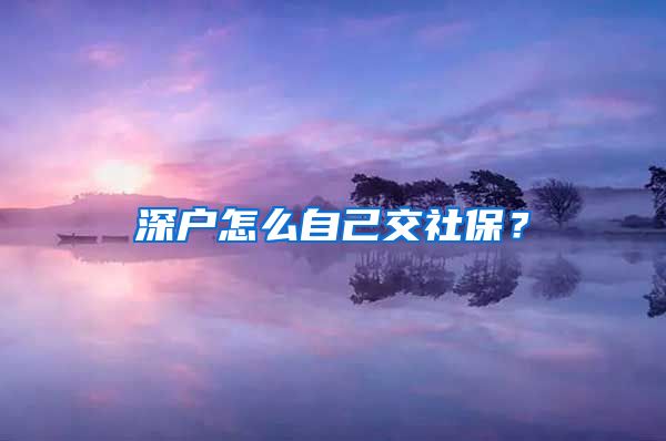 深户怎么自己交社保？