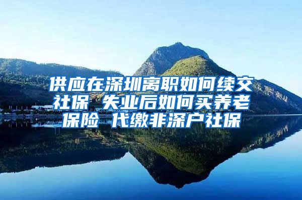 供应在深圳离职如何续交社保 失业后如何买养老保险 代缴非深户社保