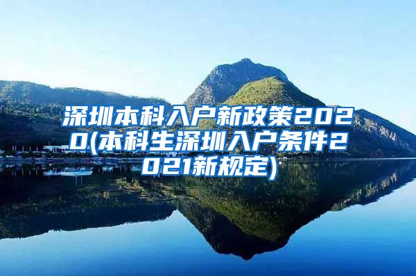 深圳本科入户新政策2020(本科生深圳入户条件2021新规定)