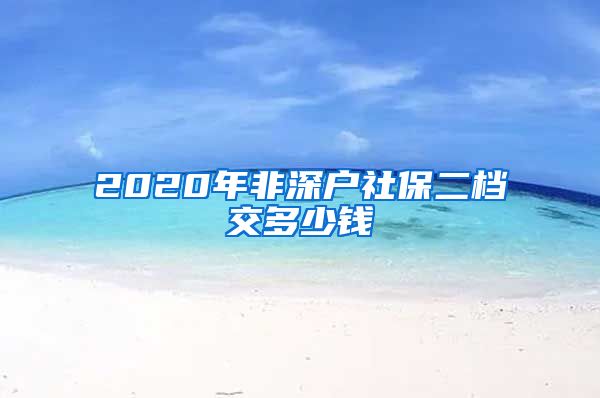 2020年非深户社保二档交多少钱