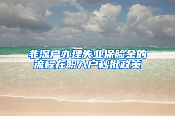 非深户办理失业保险金的流程在职入户秒批政策