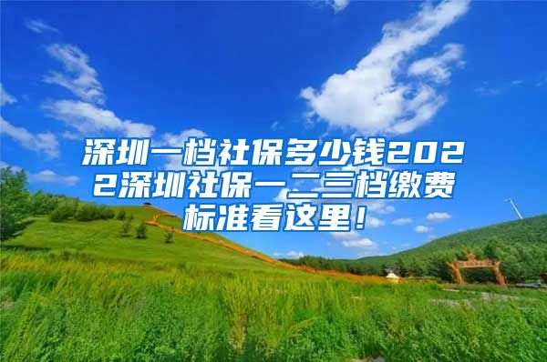 深圳一档社保多少钱2022深圳社保一二三档缴费标准看这里！