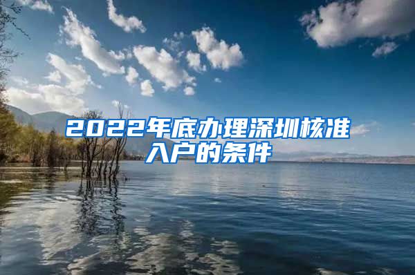 2022年底办理深圳核准入户的条件