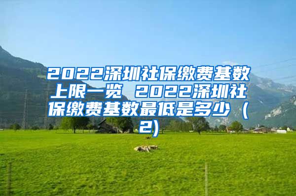 2022深圳社保缴费基数上限一览 2022深圳社保缴费基数最低是多少 (2)