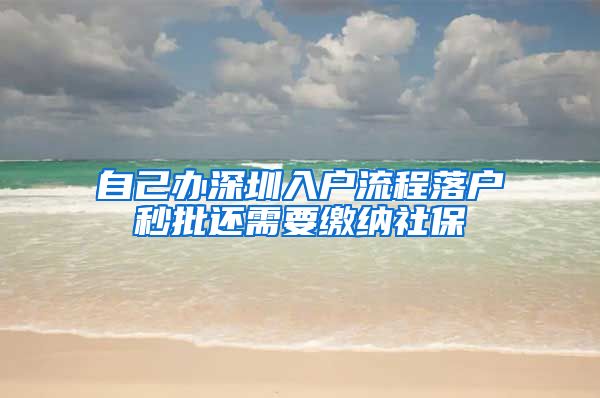 自己办深圳入户流程落户秒批还需要缴纳社保