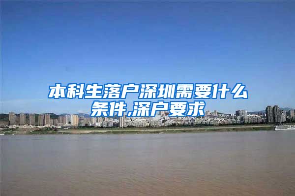 本科生落户深圳需要什么条件,深户要求