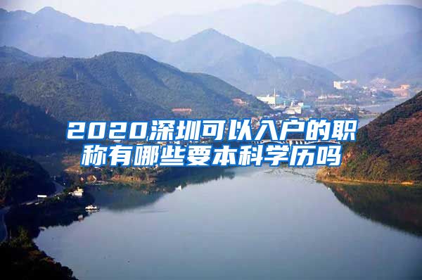 2020深圳可以入户的职称有哪些要本科学历吗