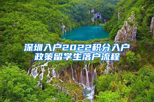 深圳入户2022积分入户政策留学生落户流程