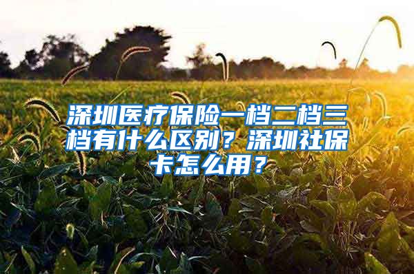 深圳医疗保险一档二档三档有什么区别？深圳社保卡怎么用？