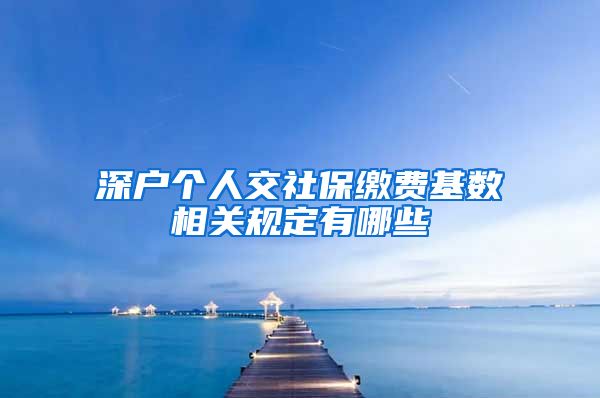 深户个人交社保缴费基数相关规定有哪些