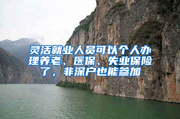 灵活就业人员可以个人办理养老、医保、失业保险了，非深户也能参加