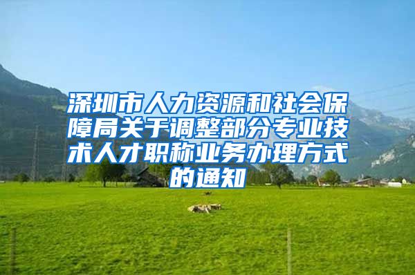 深圳市人力资源和社会保障局关于调整部分专业技术人才职称业务办理方式的通知