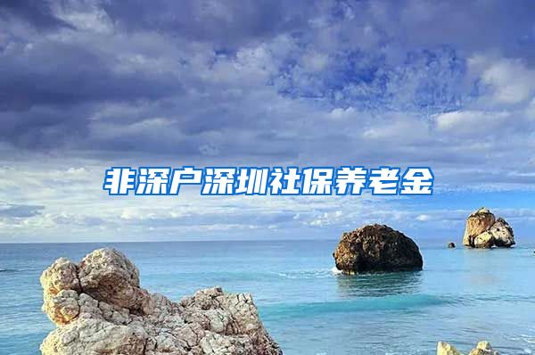 非深户深圳社保养老金