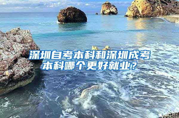 深圳自考本科和深圳成考本科哪个更好就业？