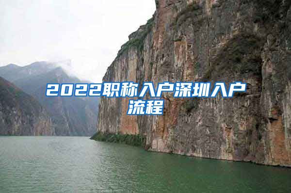 2022职称入户深圳入户流程