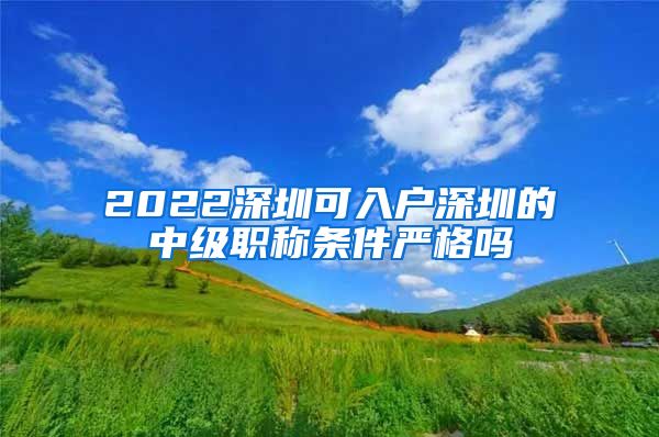 2022深圳可入户深圳的中级职称条件严格吗