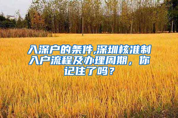 入深户的条件,深圳核准制入户流程及办理周期，你记住了吗？