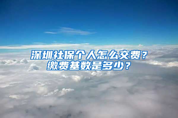 深圳社保个人怎么交费？缴费基数是多少？