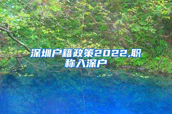 深圳户籍政策2022,职称入深户